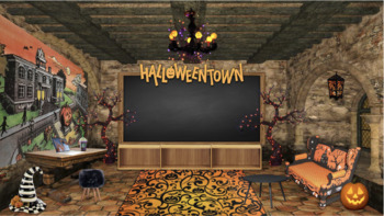 Preview of Halloweentown Themed Virtual Classroom Background