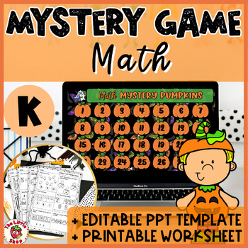 Preview of Hallowen Kindergarten Math Mystery Game - PPT Game + Printable Worksheet
