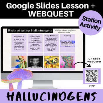 Preview of Hallucinogen Drugs Google Slides Lesson + WebQuest Station Activity