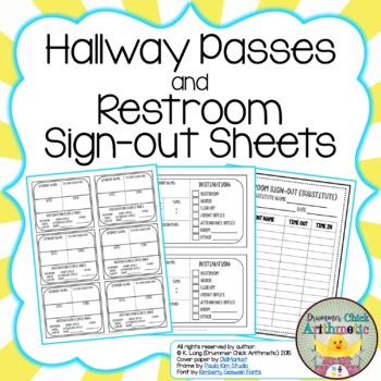 Preview of Hallway Passes and Restroom Sign-out Sheets