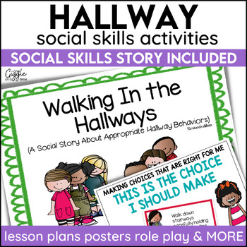 Preview of Social Stories Hallway Rules Expectations Social Emotional Learning Activities 