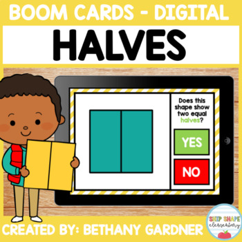 Preview of Halves - Boom Cards - Distance Learning