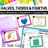 Halves, Thirds & Fourths and Partitioning Shapes Task Cards