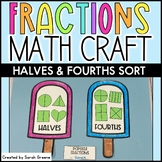Halves and Fourths/Quarters Fraction Math Craft