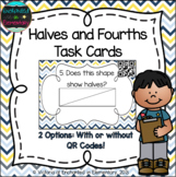Halves and Fourths Task Cards: 1st Grade CC: Reason with s