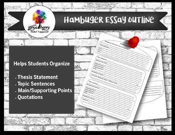 Preview of Hamburger Essay Outline- Graphic Organizer