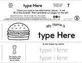 Hamburger - Food Theme - Editable Name Booklet w/ Beginnin
