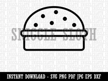 Preview of Hamburger Outline Fast Food Clipart Instant Digital Download SVG EPS PNG PDF AI