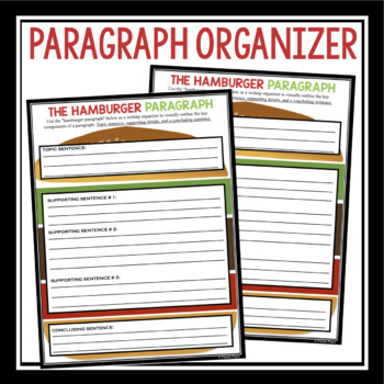 FREE PARAGRAPH WRITING GRAPHIC ORGANIZER HAMBURGER METHOD by Presto Plans
