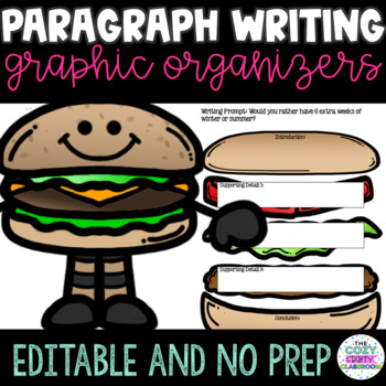 Preview of Hamburger Paragraph Writing Templates and Writing Prompts