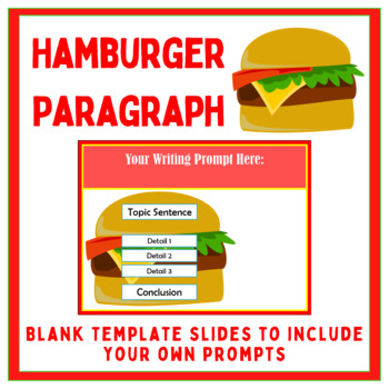 Hamburger Paragraph Writing Prompts -- Warm Ups EDITABLE -- Google ...