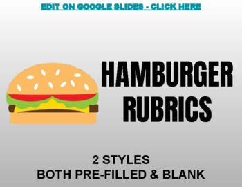 Preview of Hamburger Rubrics (Editable on Google Slides)