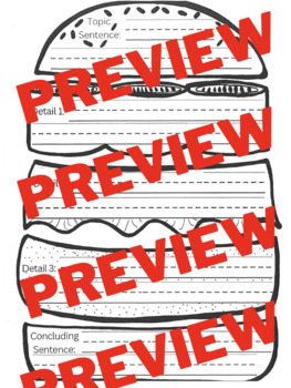 Preview of Hamburger Writing Graphic Organizer (PDF Download)