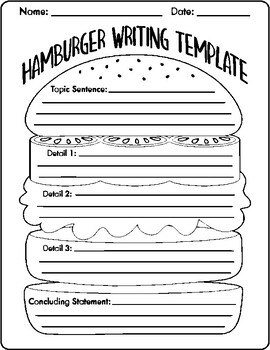 Hamburger Writing Template Fillable PDF by Kids Korner | TpT