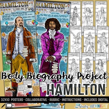 Preview of Hamilton, Body Biography Project Bundle, Characterization, For Print and Digital