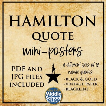 Preview of Hamilton Mini Posters- 3 sets in 1!