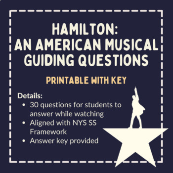 hamilton musical printable worksheets teachers pay teachers