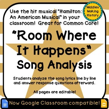 Hamilton Musical Lyrics Worksheets Teaching Resources Tpt