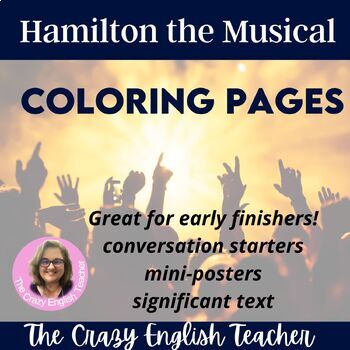 Preview of Hamilton the Musical Coloring Pages/Mini-Posters digital resource Google Slides™