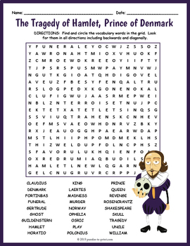 Hamlet Word Search Puzzle by Puzzles to Print | Teachers Pay Teachers