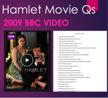 Preview of Hamlet 2009 - Movie Questions Guide Seperated by Act with Answer Keys