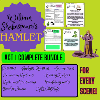 Preview of Hamlet Act 1 FULL BUNDLE Scene by Scene Lessons AND Work Packages