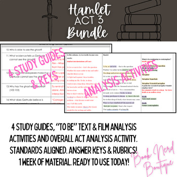 Preview of Hamlet Act 3 Bundle