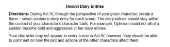 Preview of Hamlet Act 4 Diary Entries