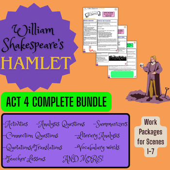 Preview of Hamlet Act 4 FULL BUNDLE Scene by Scene Lessons AND Work Packages