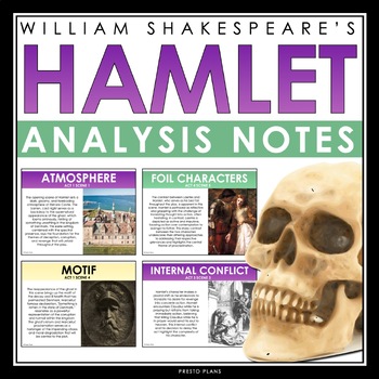 Preview of Hamlet Analysis Notes Presentation - Analyzing Literary Devices Shakespeare Play