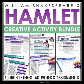 Preview of Hamlet Activity Bundle - Creative Activities & Assignments - Shakespeare Play