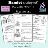 Hamlet Acts 1-5 Adapted bundle Worksheets Adapted Text Spe