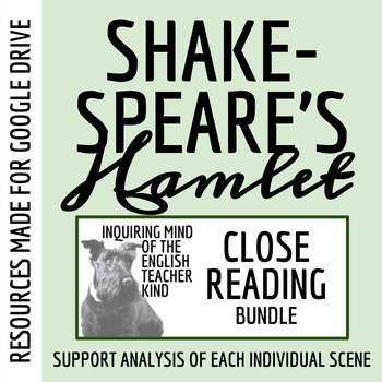 Preview of Hamlet Close Reading Analysis Worksheets Bundle for Google Drive