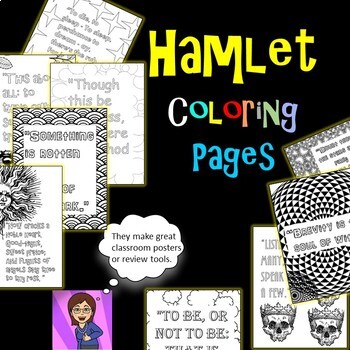 Preview of Hamlet Coloring Pages: Mini Posters Distance Learning