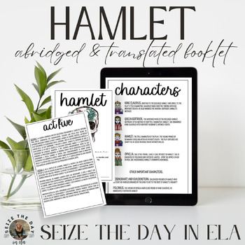 Preview of Hamlet ELL ELD ESL Resource: Abridged and Translated Summary Booklet