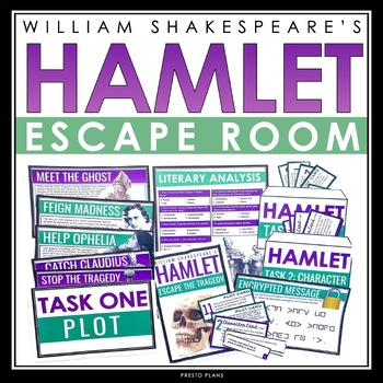 Preview of Hamlet Escape Room Activity - Breakout Review Game for Shakespeare's Play