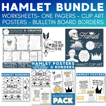 Preview of Hamlet Posters, One Pagers, Worksheets, Clip Art and Bulletin Board Borders