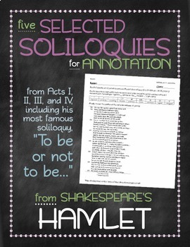 Preview of Hamlet: Selected soliloquies annotation bundle