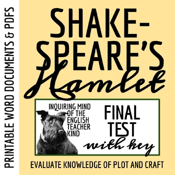 Preview of Hamlet Test and Answer Key (Printable)