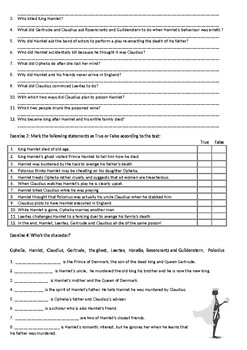 Hamlet - The Story - Reading Comprehension Worksheet | TpT