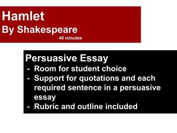 Preview of Hamlet - Unit Final/Summative - Persuasive/Argumentative Essay