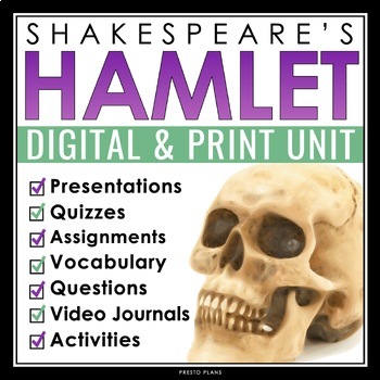 Preview of Hamlet Unit Plan - Drama Unit For Shakespeare's Play - Digital Print Bundle