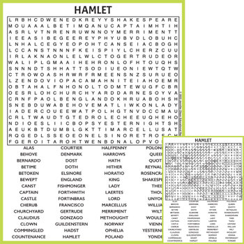 Preview of Hamlet Word Search