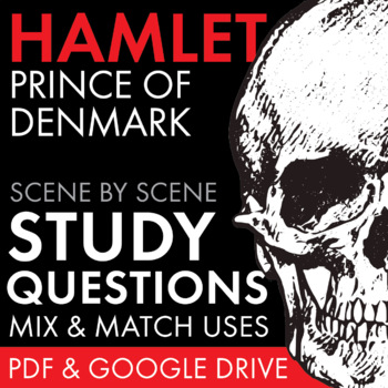 Preview of Hamlet Scene-by-Scene Study Question Set, Shakespeare, PDF & Google Drive CCSS