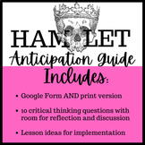 Hamlet by Shakespeare Anticipation Guide | Pre-Reading Con