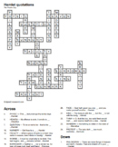 Hamlet by Shakespeare crossword puzzle bundle for High School