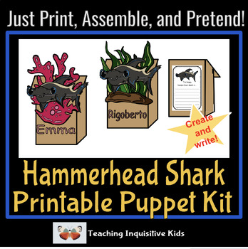 Preview of Hammerhead Shark Paper Bag Research Project/ Craft Puppet