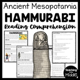 Hammurabi from Mesopotamia Reading Comprehension Worksheet