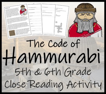 Preview of Code of Hammurabi Close Reading Comprehension Activity | 5th Grade & 6th Grade