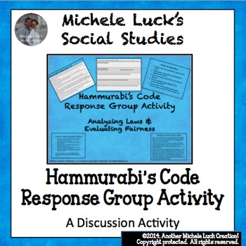 Preview of Hammurabi's Code Response Group Activity Ancient Civilizations Written Law